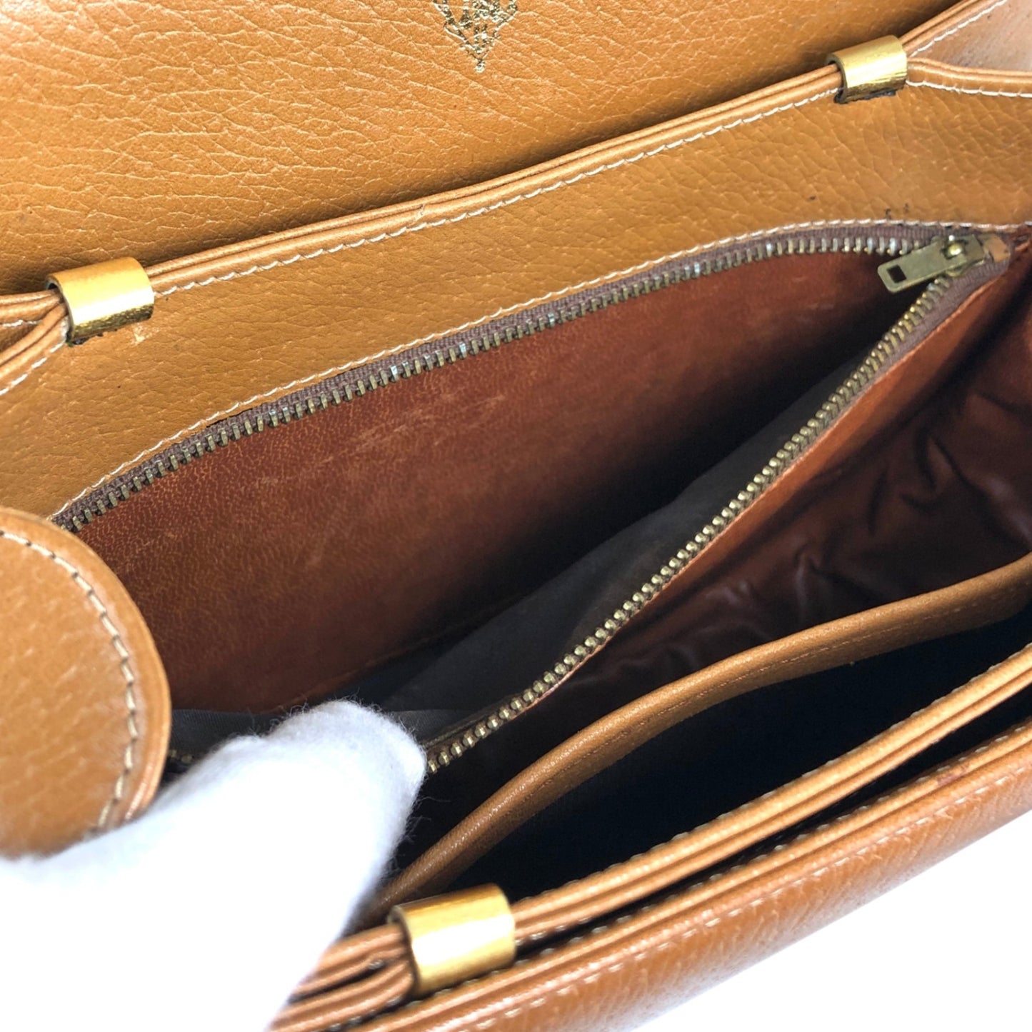 GUCCI Logo Shoulder bag Brown Vintage fmbtc6