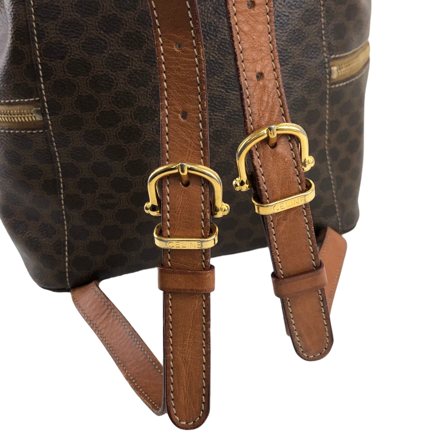 CELINE Macadam Blason Backpack Brown Vintage nmaxvd