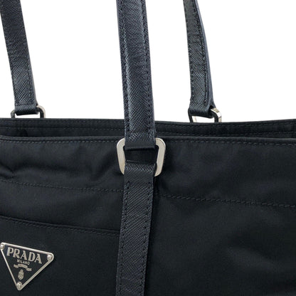 PRADA Tessuto Triangle Logo Totebag Black Vintage 8caxp5