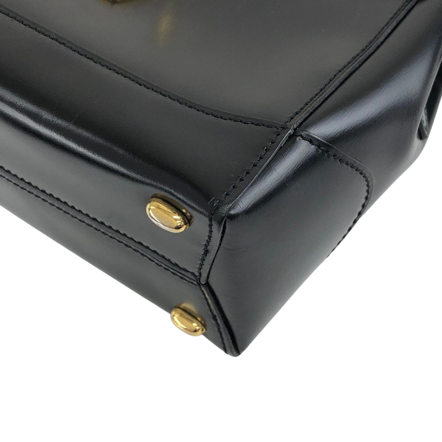 CELINE Turn Lock Small Shoulder bag Black Vintage gn73rb