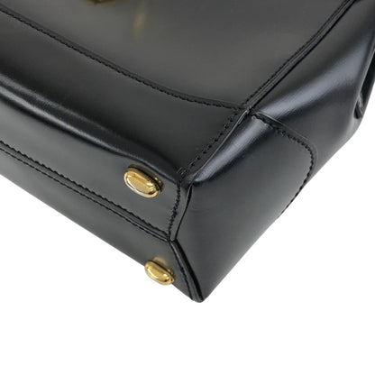 CELINE Turn Lock Small Shoulder bag Black Vintage gn73rb