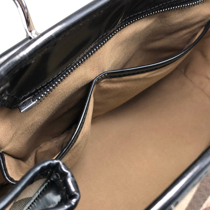 BURBERRY Check Handbag Beige Vintage y44p83