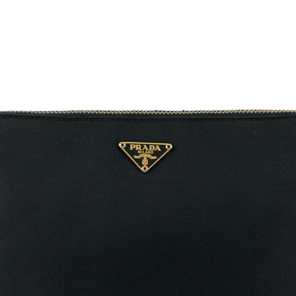 PRADA Tessuto Triangle Logo Shoulder bag Black Vintage 67ab6y