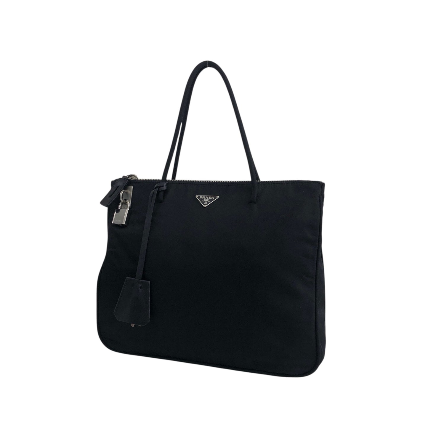PRADA Tessuto Triangle Logo Black Vintage c2dsi6