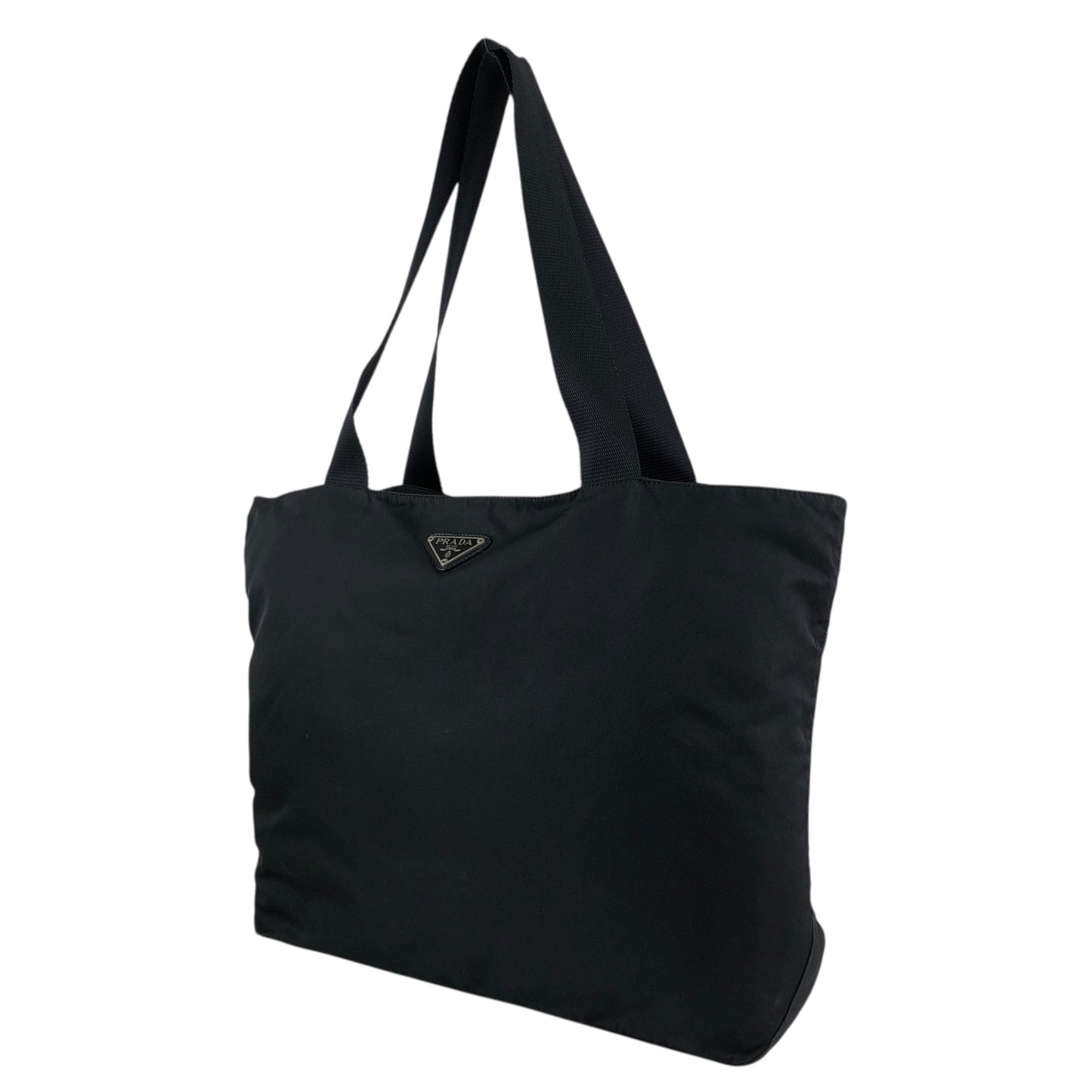PRADA Tessuto Triangle Logo Totebag Black Vintage s4fket