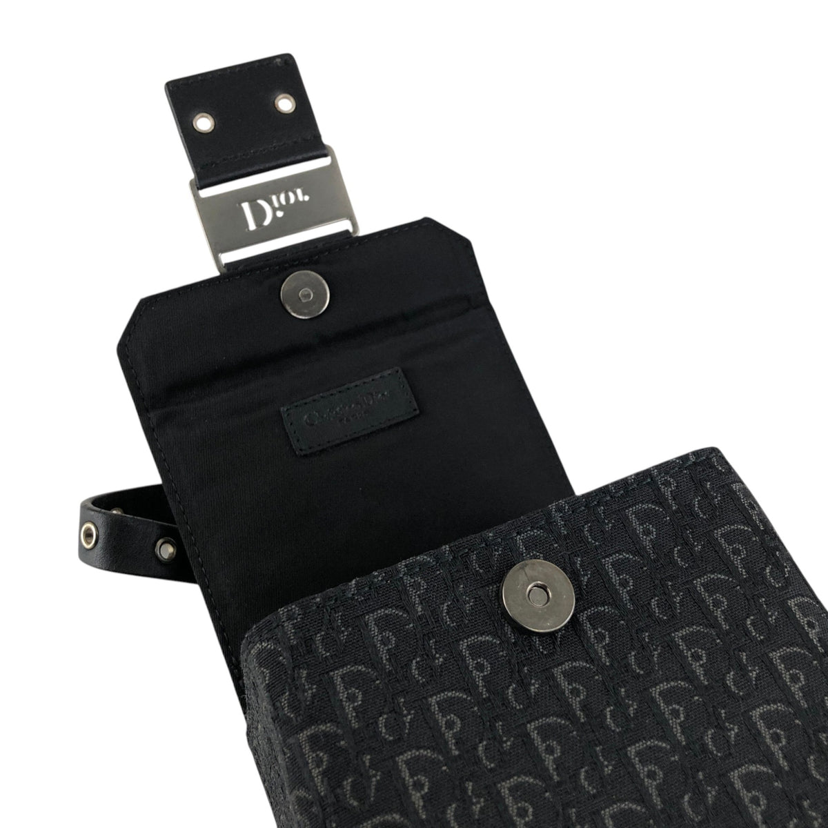 Christian Dior Logo Trotter Small Handbag Vanity bag Black Vintage kebsei