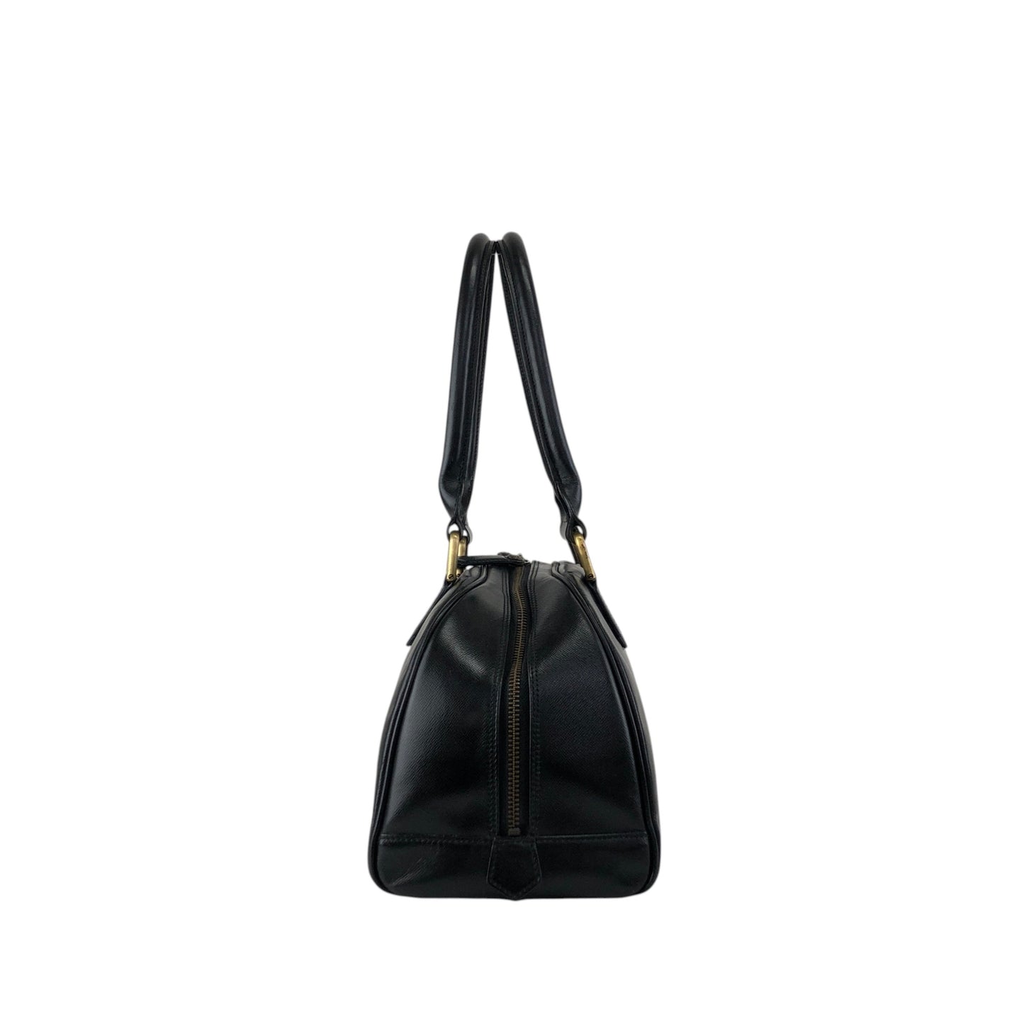 BURBERRY Logo Small Boston bag Handbag Black Vintage djr8rb