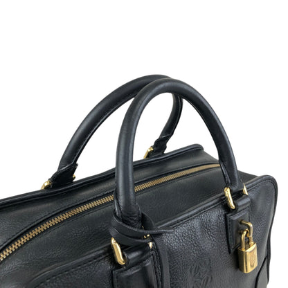 LOEWE Amazona28 Anagram Small Boston bag Handbag Black Vintage jti3x5