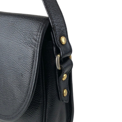 Yves Saint Laurent YSL Logo Flap Shoulder bag Black Vintage hrxn3f