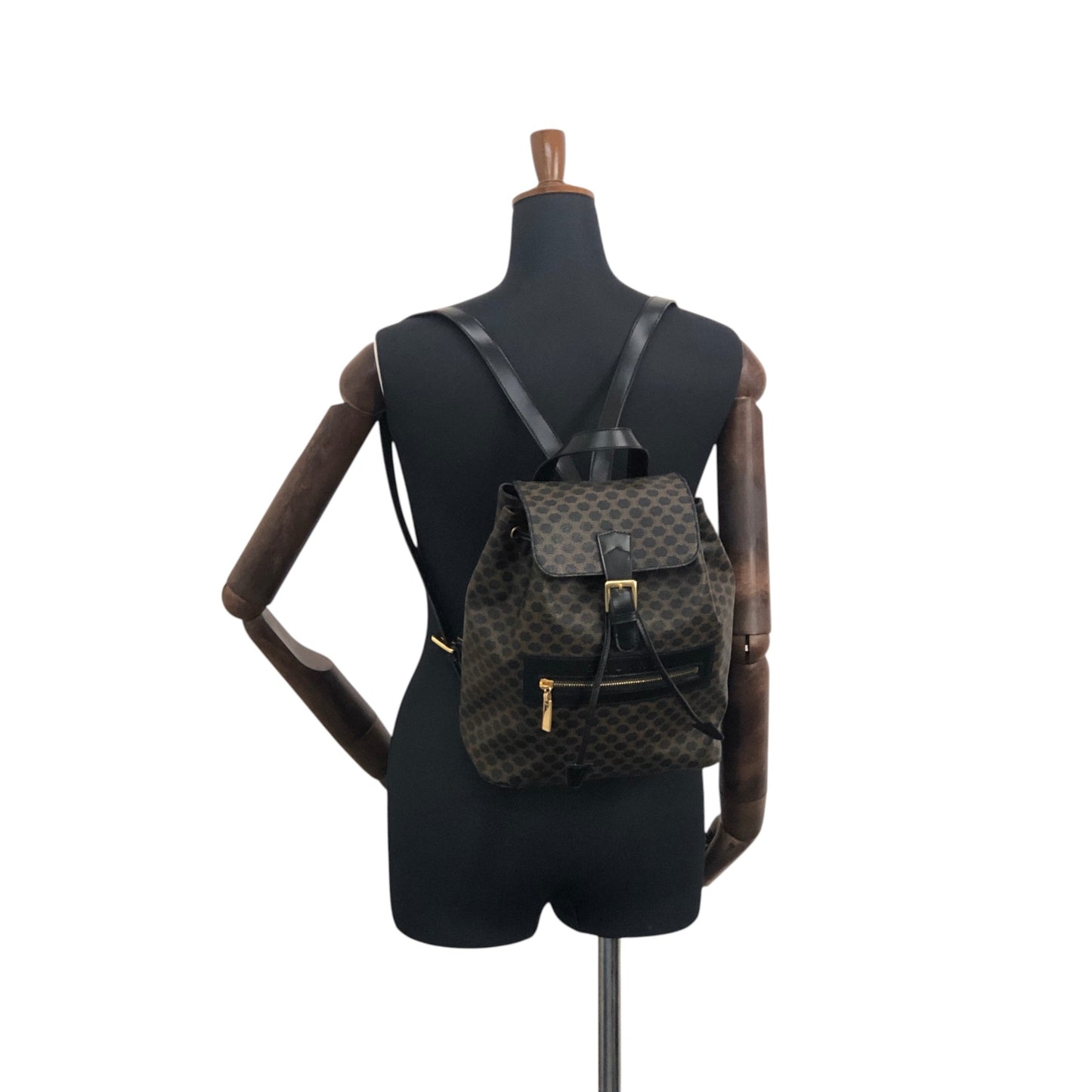 CELINE Macadam Logo Backpack Black Vintage ed4nn3