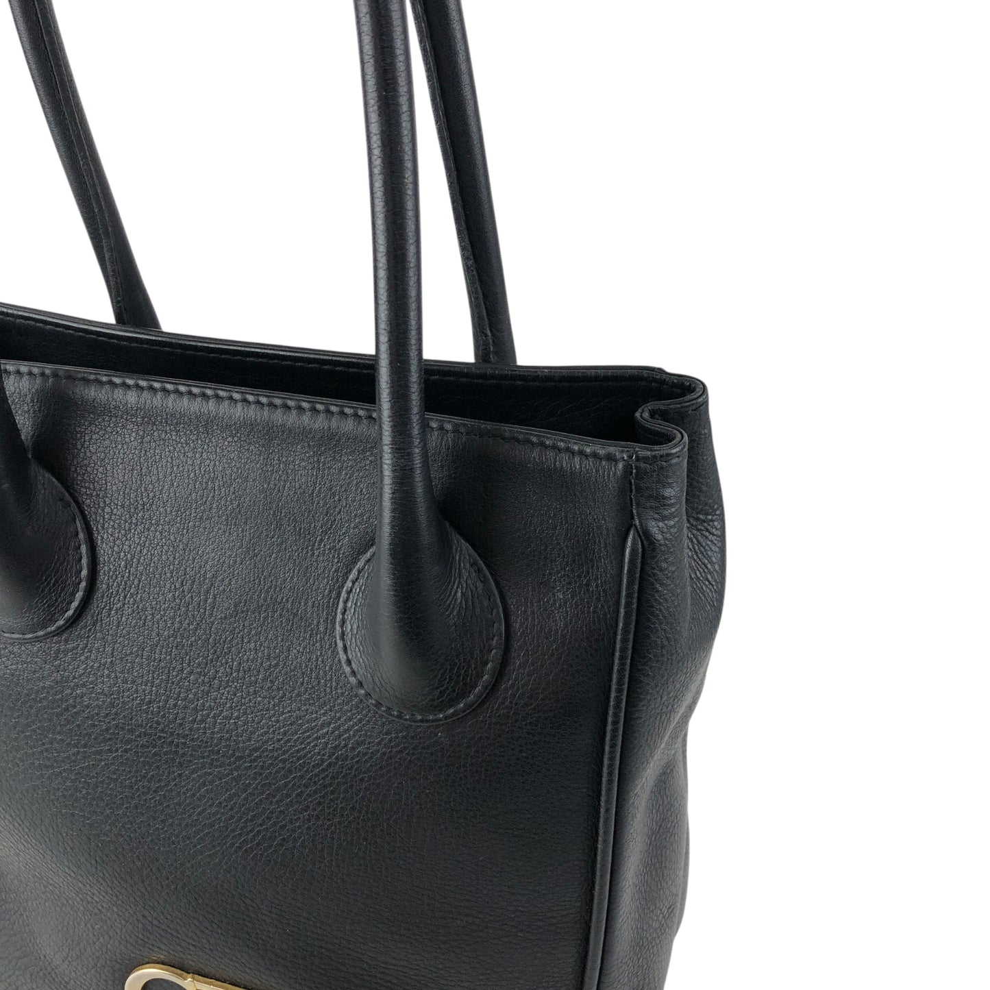 Christian Dior CD Logo Totebag Handbag Black Vintage gvanu8