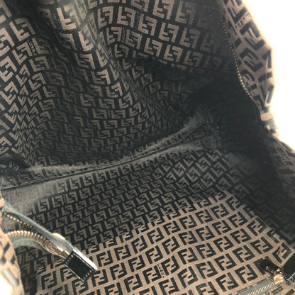 FENDI Zucchino  Canvas Handbag  Totebag Brown Vintage c343jc