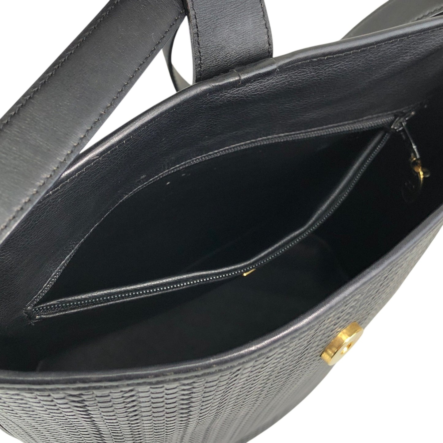 Christian Dior Logo Shoulder bag Black Vintage ysncmj