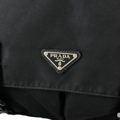 PRADA Triangle Logo Shoulder bag Black Vintage gbmtfg