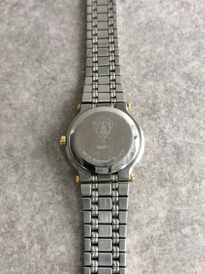 GUCCI Logo Quartz Watch Gold×Silver 9000L Vintage p5fncs