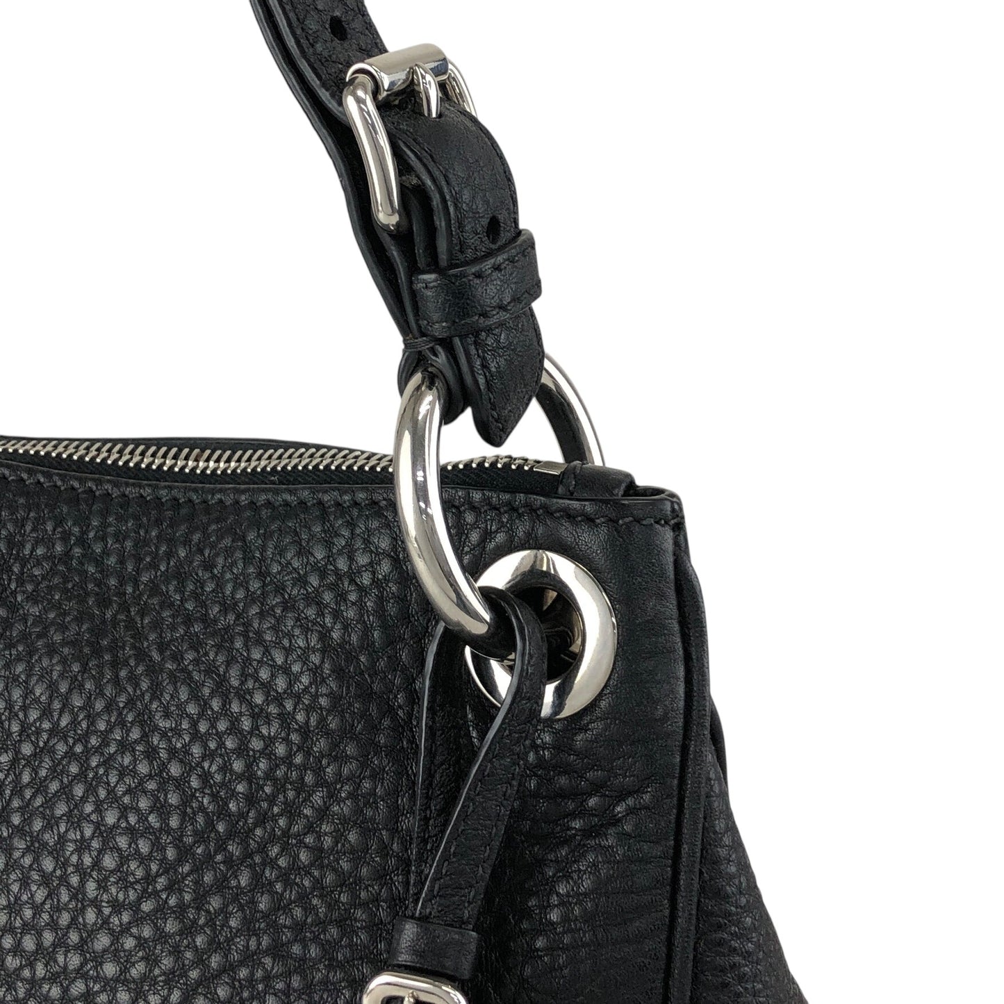 PRADA Logo Shoulder bag Black Vintage j4hmuw