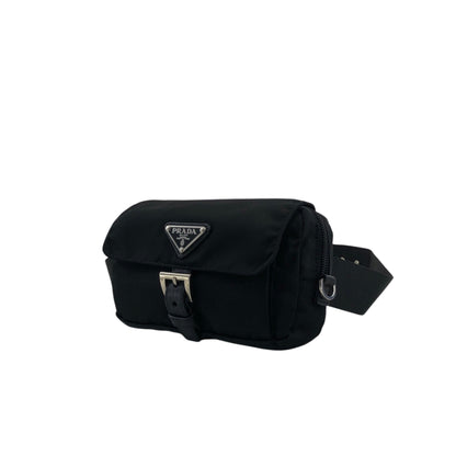 PRADA Tessuto Triangle Logo Shoulder bag Sling bag Black Vintage s8izt8