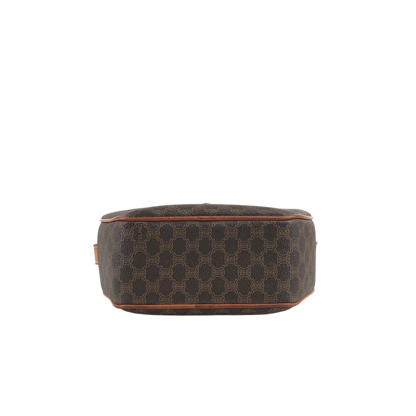 CELINE Macadam Gancini Round Shoulder bag Brown Vintage f76bfn