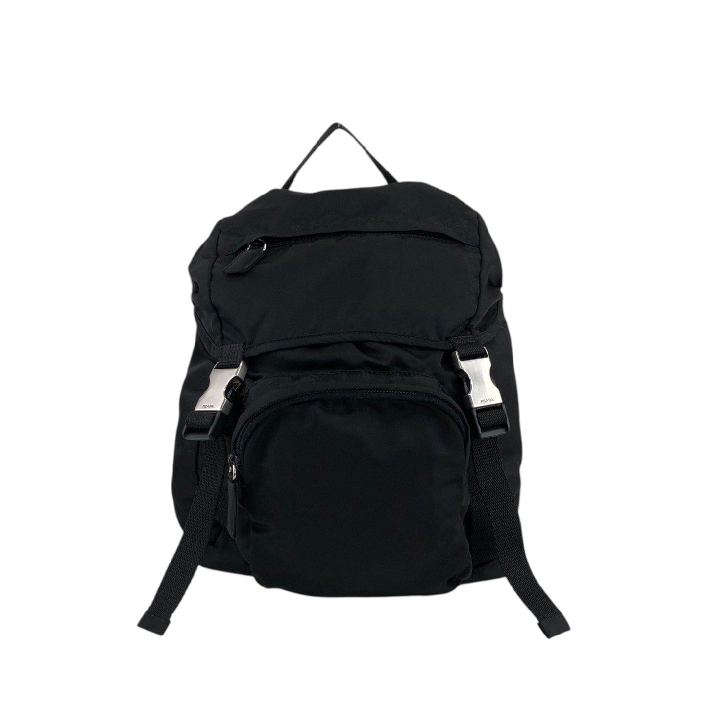 PRADA Tessuto Triangle Logo Backpack Black Vintage 6jg2ux