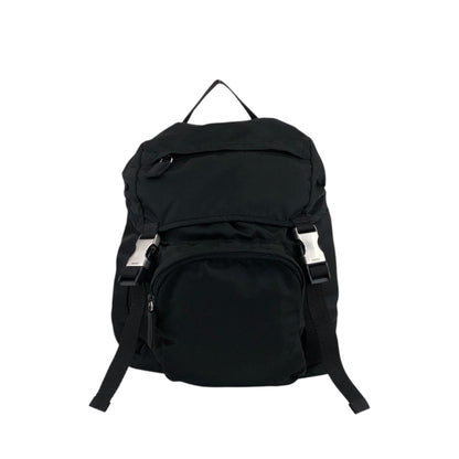 PRADA Tessuto Triangle Logo Backpack Black Vintage 6jg2ux