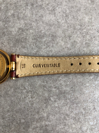 CELINE MARPLE Triomphe Quartz Watch Pink×Brown Vintage u3g646
