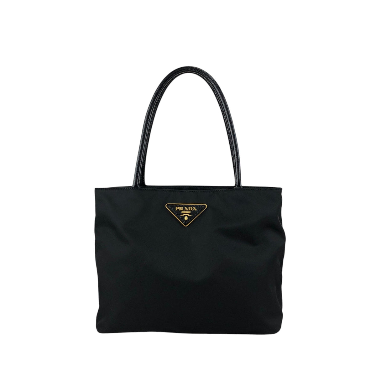 PRADA Tessuto Triangle Logo Totebag Black Vintage 3j825h