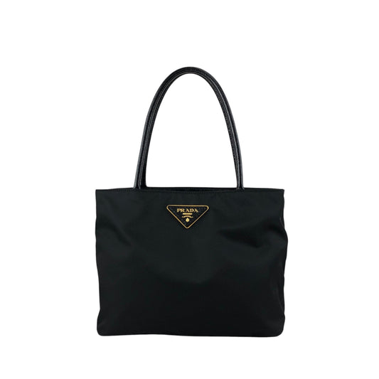 PRADA Tessuto Triangle Logo Totebag Black Vintage 3j825h