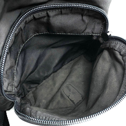PRADA Triangle Logo Front Buckle Shoulder bag Black Vintage uiz535
