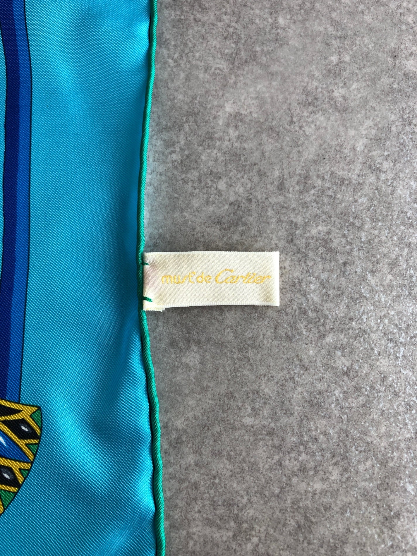 Cartier SILK Scarf Blue Vintage mpibp6
