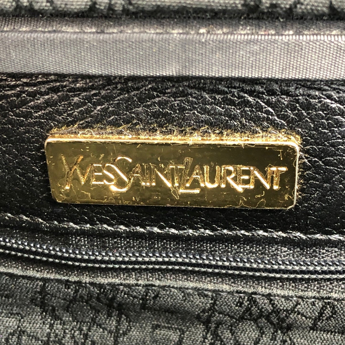 Yves Saint Laurent YSL Logo Shoulder bag Black Vintage 2c23th