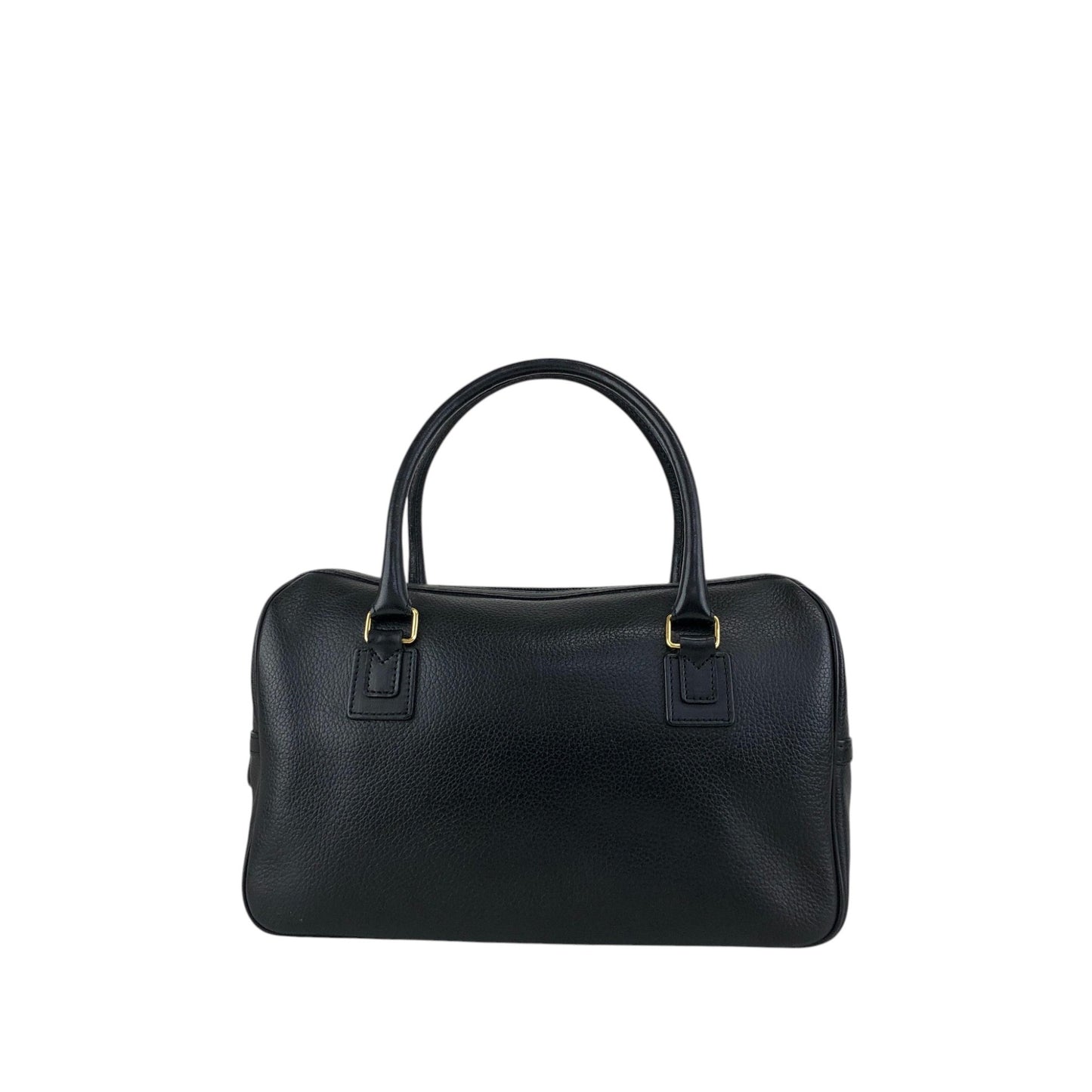 BURBERRY Logo Small Boston bag Handbag Black Vintage ny3hki