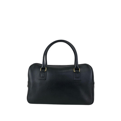 BURBERRY Logo Small Boston bag Handbag Black Vintage ny3hki