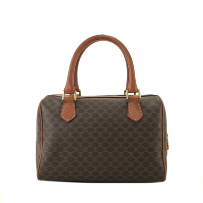 CELINE Macadam PVC Leather Two-way Handbag Shoulder bag Boston bag Brown Vintage znft22
