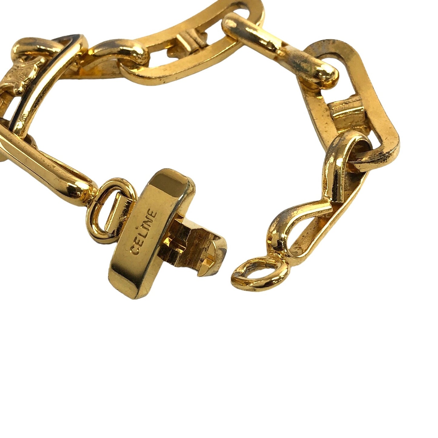 CELINE Blason Bracelet Gold Vintage ivp6ia