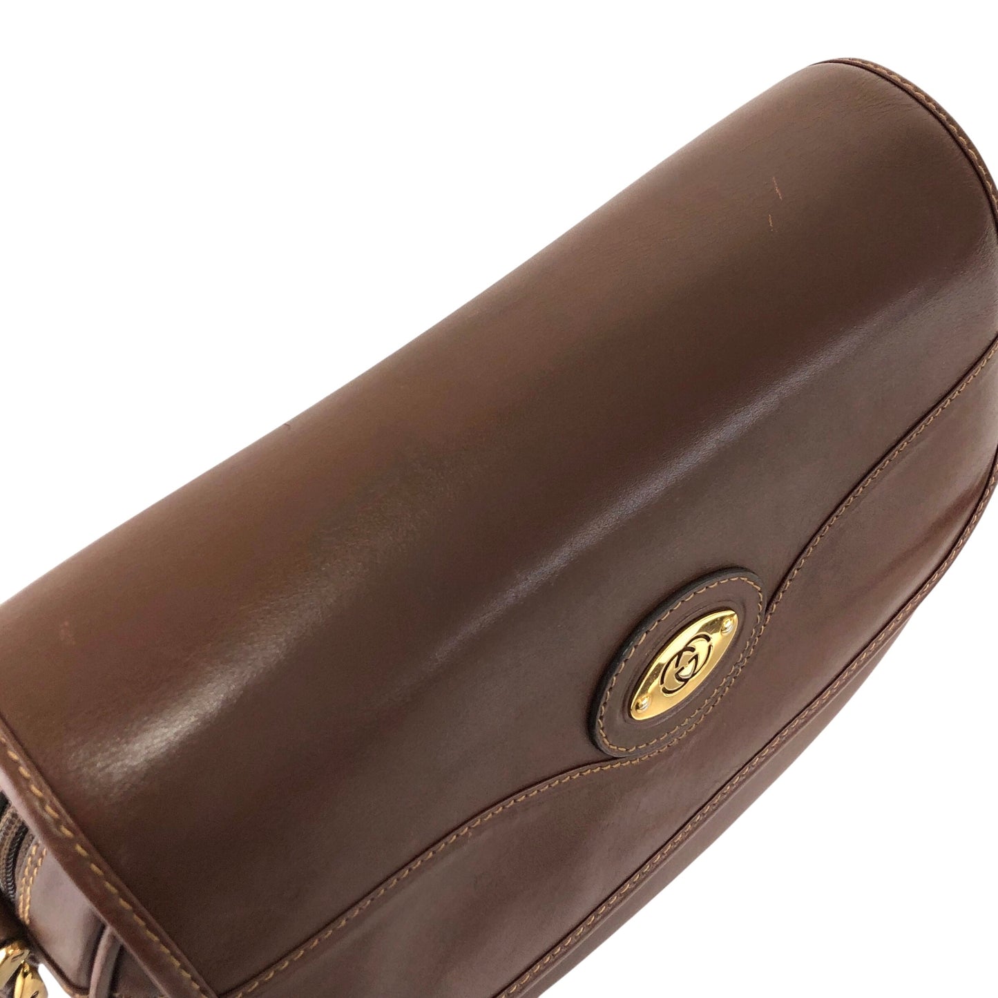 GUCCI Logo Shoulder bag Brown Vintage 56um6g