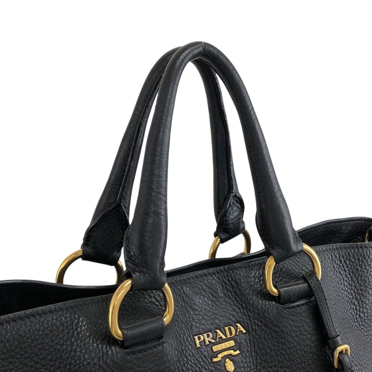 PRADA 標誌兩用手提包單肩包黑色復古 vbght3