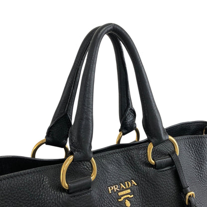 PRADA 標誌兩用手提包單肩包黑色復古 vbght3