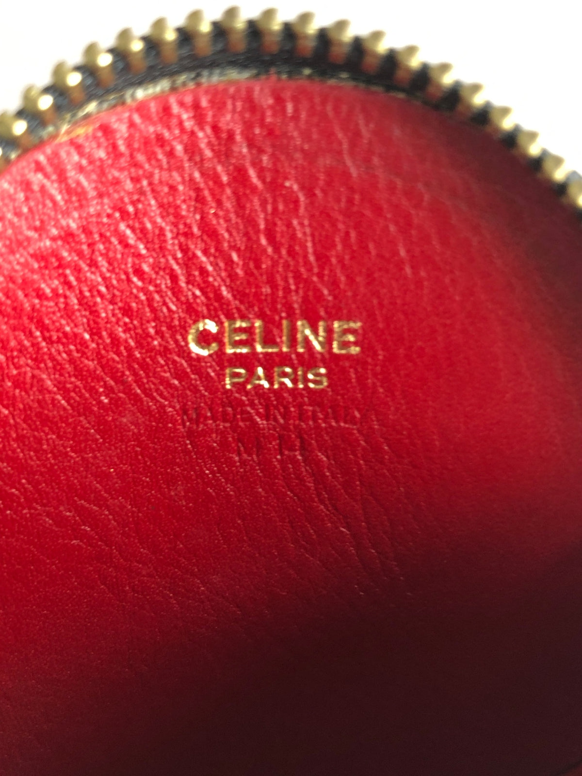CELINE Circle Logo Coin Purse Black Vintage n7ez3e