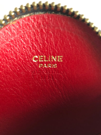 CELINE Circle Logo Coin Purse Black Vintage n7ez3e
