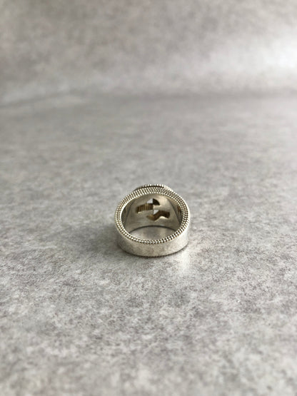 GUCCI Interlocking Ring Silver 925SILVER Vintage 3s6yb3