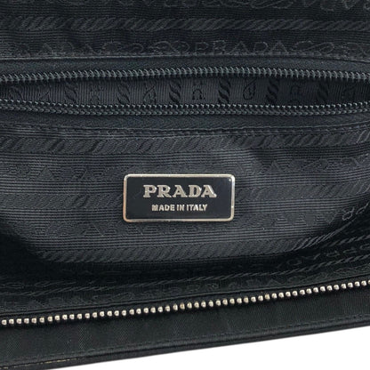 PRADA Tessuto Triangle Logo Handbag Black Vintage 4hjz48