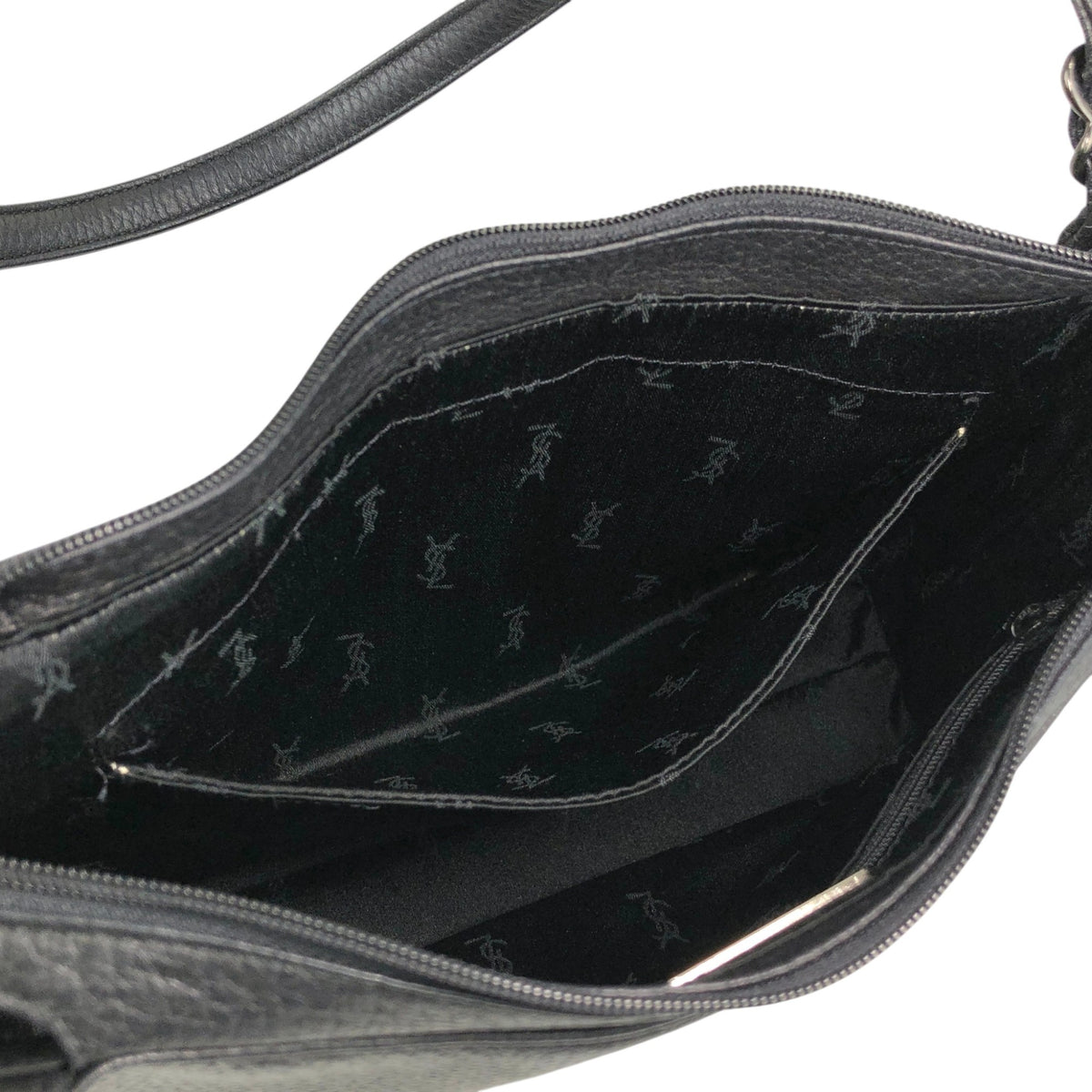 Yves Saint Laurent Logo Shoulder bag Black Vintage 2mp2vx