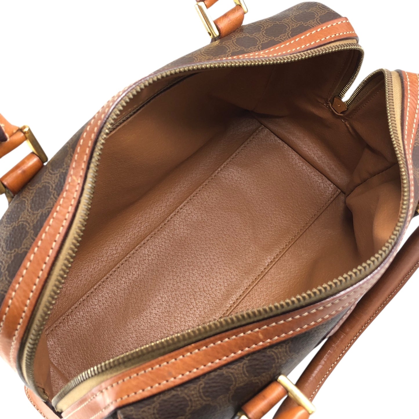 CELINE Macadam Blason Two-way Handbag Shoulder bag Brown Vintage mxkp72