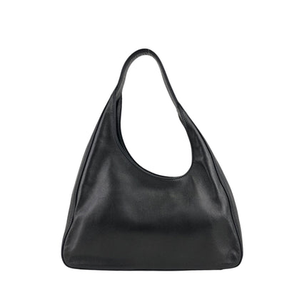 PRADA Logo Embossed Handbag Black Vintage skzrga