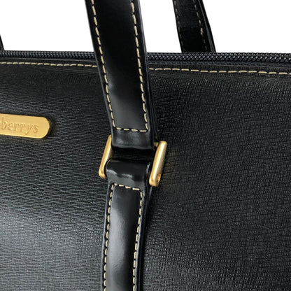 BURBERRY Logo Handbag Black Vintage vfc26w