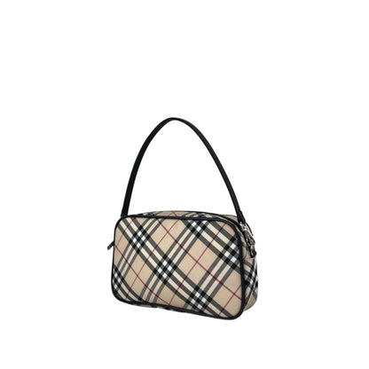 BURBERRY Check Small Handbag Beige Vintage jg72w4