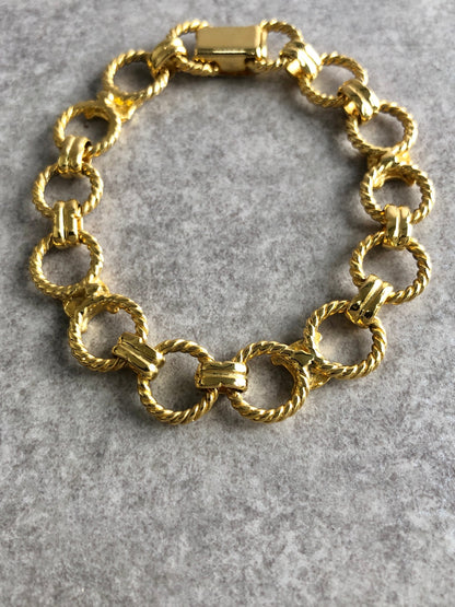 CELINE Blason Bracelet Gold Vintage sccyky