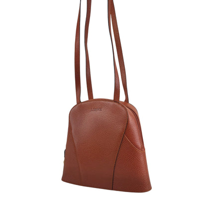 LOEWE Logo Embossed Shoulder bag Brown Vintage hhdfi4