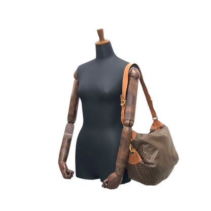 CELINE Macadam Round Shoulder bag Brown Vintage ckh8g4