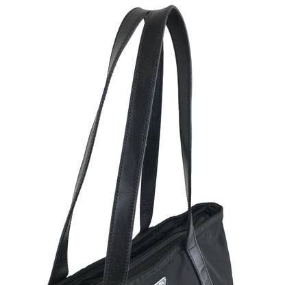 PRADA Triangle Logo Nylon Handbag Totebag Black Vintage tk5j6b